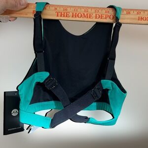 NWT Meer Athletic S Sports Bra Yoga Gym Teal Black X-Strap Recycled Austin, TX